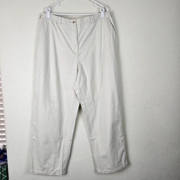 J. Jill Stone Beige Cotton Cropped Pants 24W High Rise Straight Leg NWT Plus - Picture 2 of 10